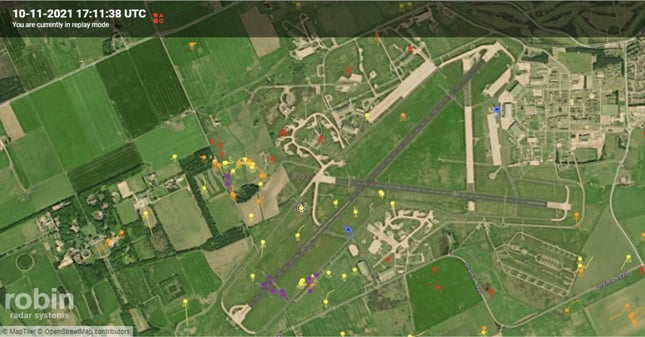 Radar detection screen overlaid on RAF Lossiemouth